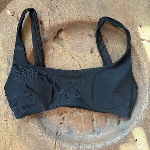 Aerie black padded scoop swim top bikini summer beach pool women's size small